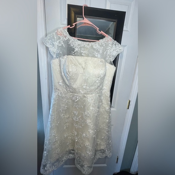 Abao Wedding Dresses & Skirts - Ivory Lace Cap-Sleeve A-Line Dress